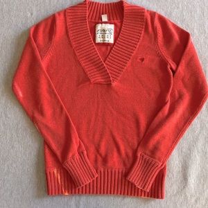 Vintage Esprit V-neck Orange Sweater Size XS